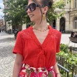Chemisier rouge fluide