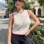 haut en crochet écru