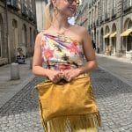 sac pochette à frange