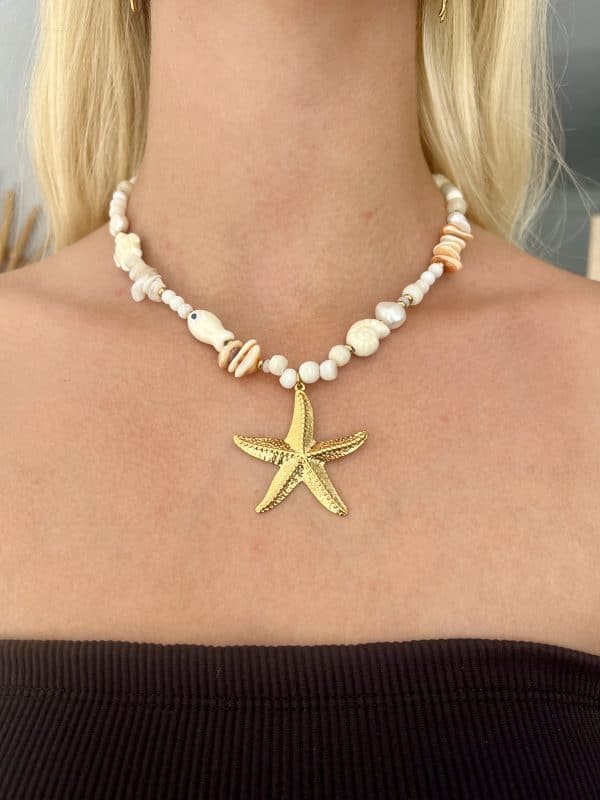 Collier en pierre avec étoile de mer