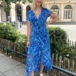 Robe longue portefeuille à motif