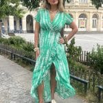 Robe longue portefeuille verte
