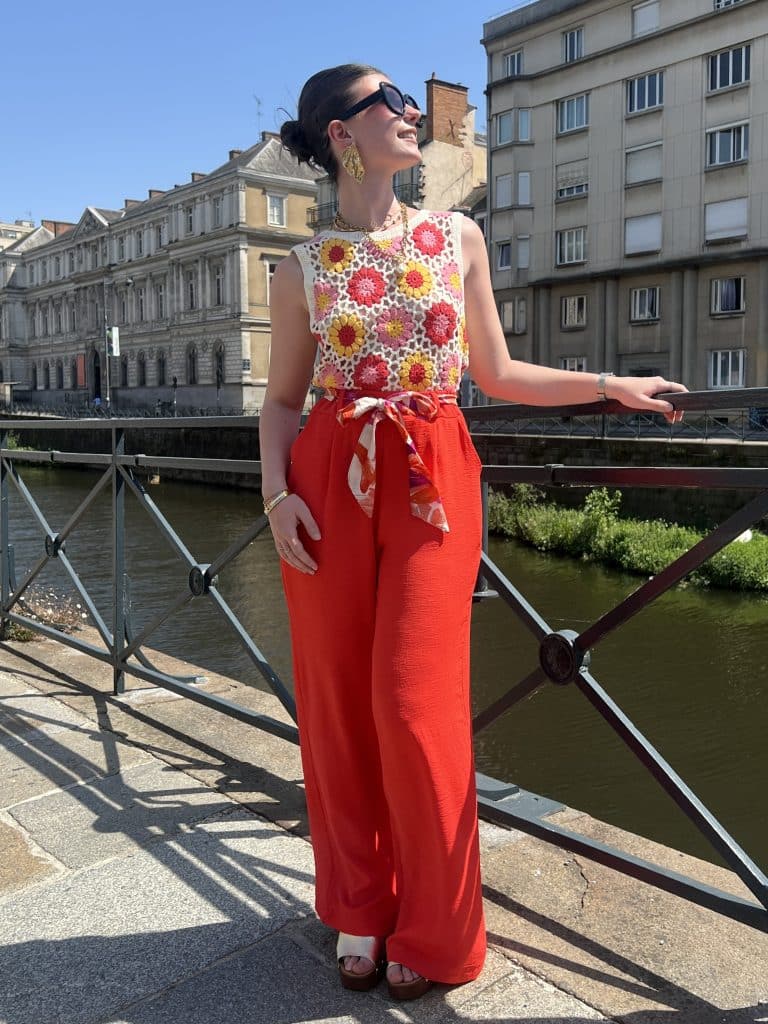 Pantalon à Ceinture Florale