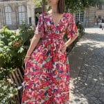Robe longue fleurie et colorée