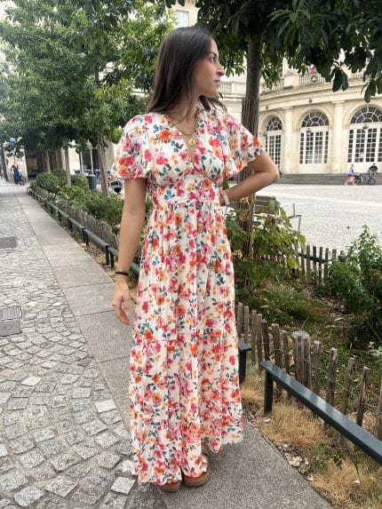 Robe longue fleurie