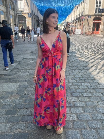 Robe cintrée fleurie