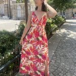 Robe au motif exotique à bretelles