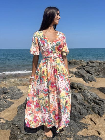 Robe fluide multicolore