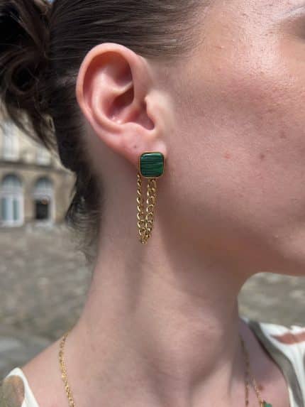 Boucles d'oreilles avec chaîne