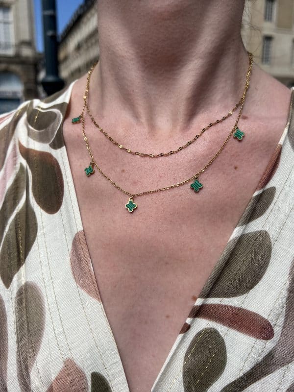 Double collier à trèfles
