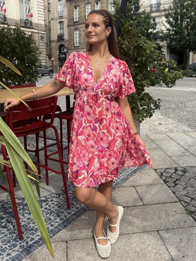 Robe fleurie rose