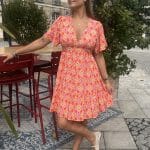 Robe courte à imprimé graphique
