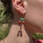 Boucles d'oreilles cerise