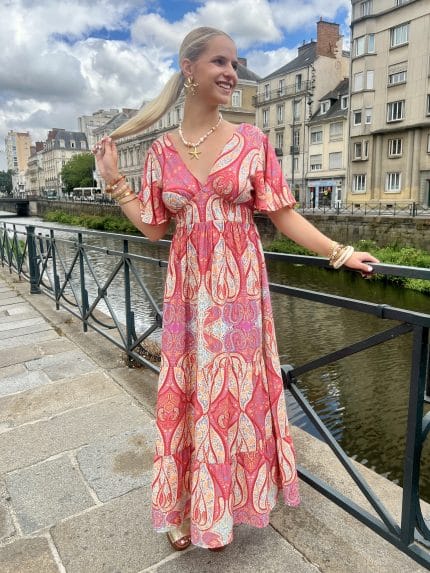 Robe longue avec imprimés
