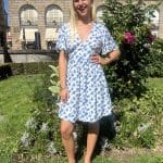 Robe décolleté à motif floral