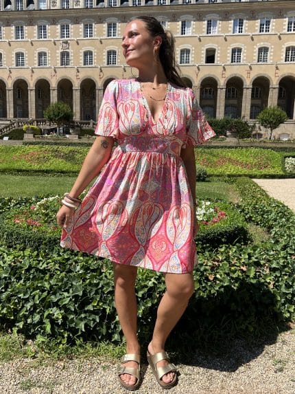 Robe courte à imprimés