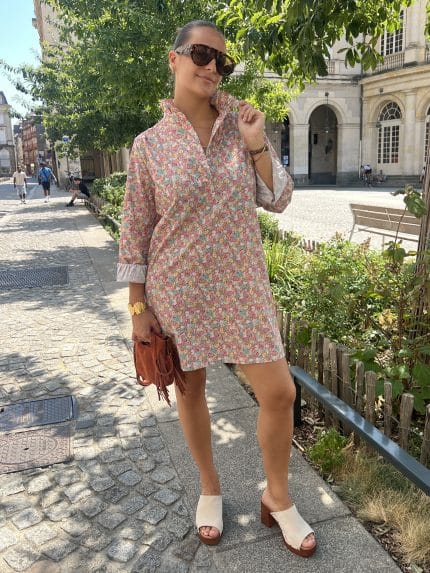 Robe à col collerette Liberty