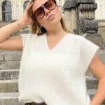Pull col V sans manches