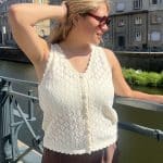 Top en maille ajourée à boutons
