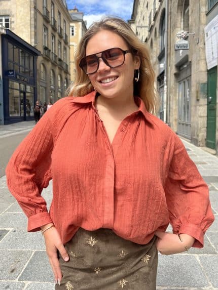 Blouse longue gaufrée