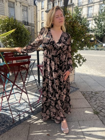 Robe longue fluide à imprimé