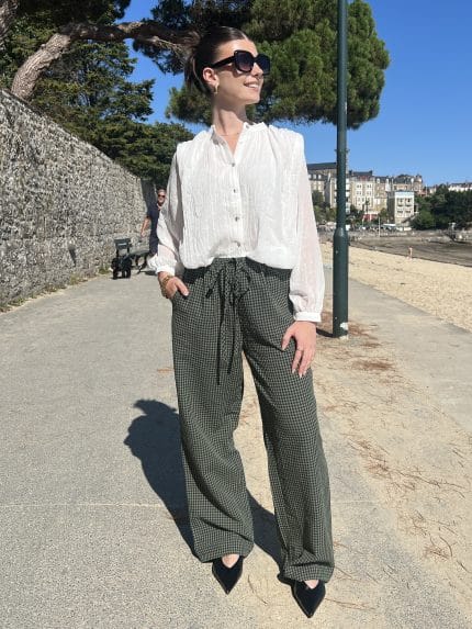 Pantalon léger vichy