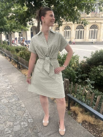 Robe chemise à rayures