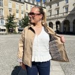 Trench court col collerette et doublure vichy