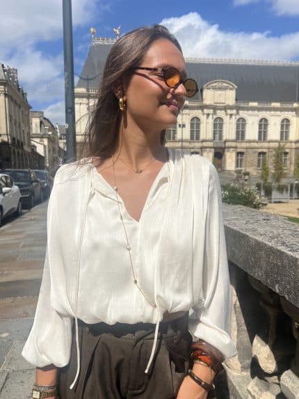 Blouse fluide satinée