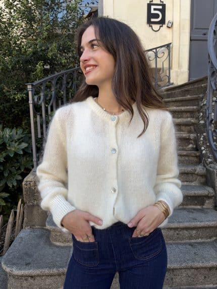 Gilet à Boutons Nacrés